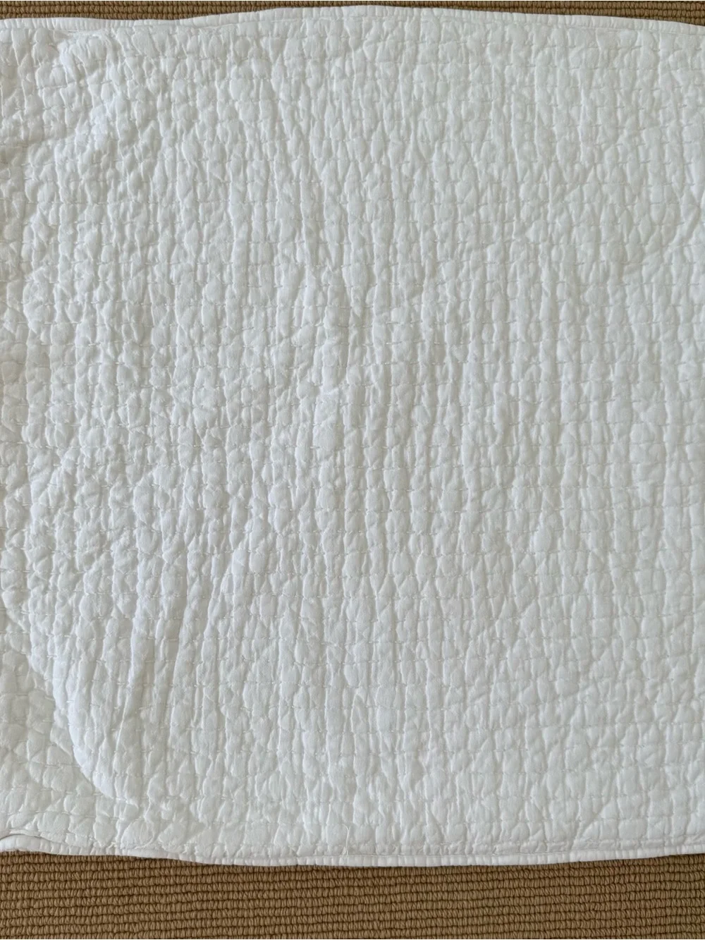 2 POTTERY BARN Pick-Stitch Handcrafted Cotton Linen Quilted Shams